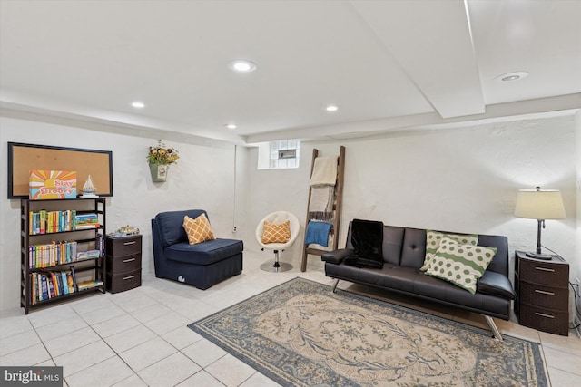 1417 Dorset Ln, Wynnewood, PA 19096 - living room featuring tile patterned flooring and recessed lighting
