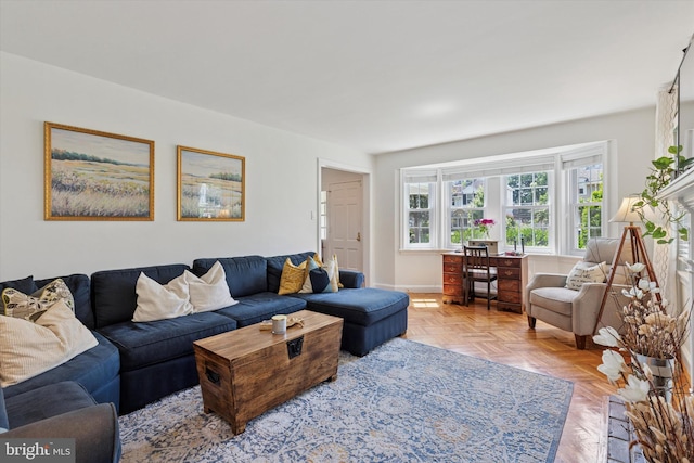 1417 Dorset Ln, Wynnewood, PA 19096 - living area featuring baseboards