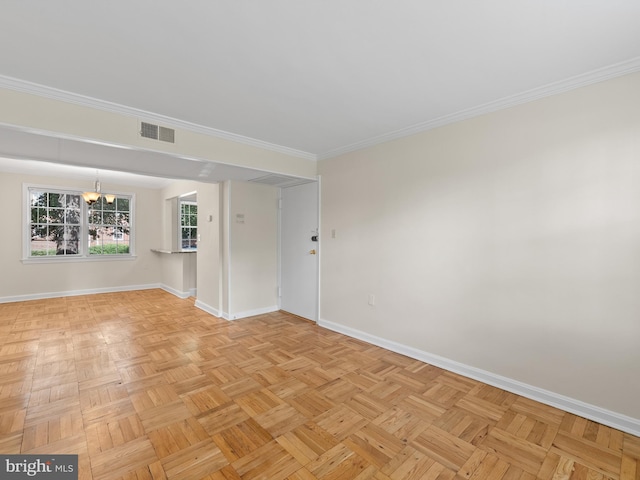 1515 Belle View Blvd Unit A1, Alexandria, VA 22307 - unfurnished room with ornamental molding and a chandelier
