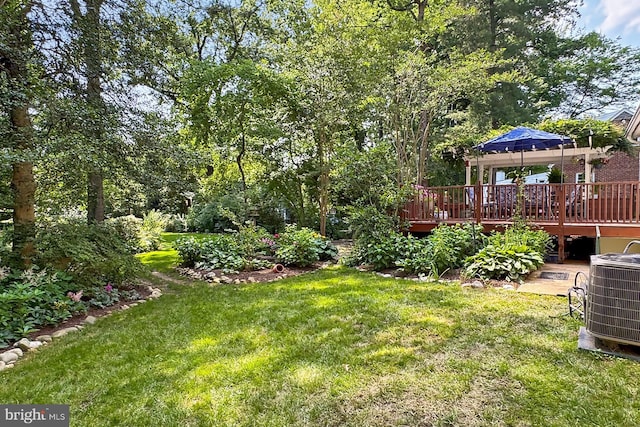 3132 Holmes Run Rd, Falls Church, VA 22042 - view of green lawn with a deck