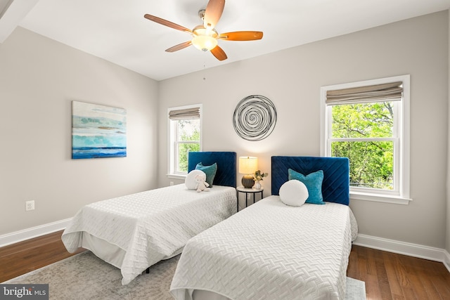 4620 4th St NW, Washington, DC 20011 - bedroom featuring wood finished floors and ceiling fan