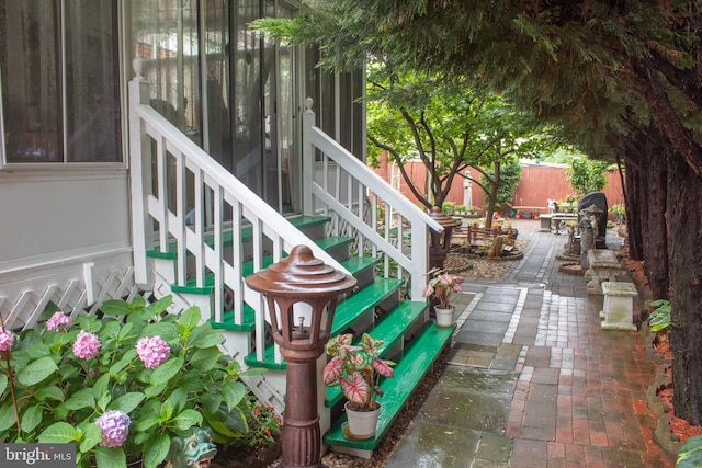 526 S Carlin Springs Rd, Arlington, VA 22204 - fenced backyard featuring entry steps and a patio area