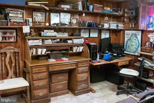 526 S Carlin Springs Rd, Arlington, VA 22204 - office space featuring wood walls and light tile patterned floors