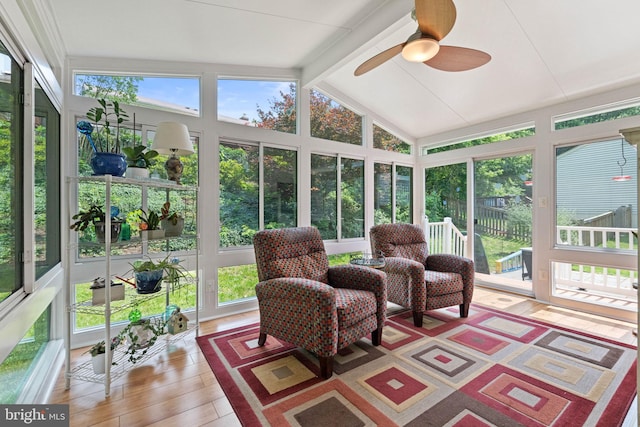 3472 Lyon Park Ct, Woodbridge, VA 22192 - sunroom with ceiling fan and wood finished floors