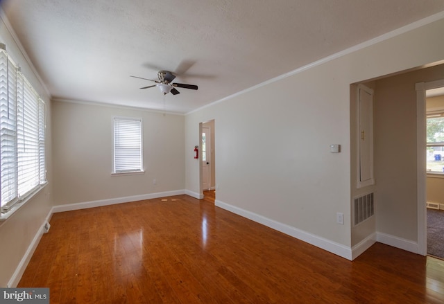 7 Flag St, Pemberton, NJ 08068 - unfurnished room with a ceiling fan, wood finished floors, and ornamental molding