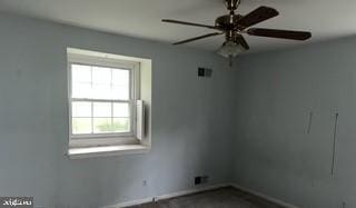 1219 Piney Hill Rd, Monkton, MD 21111 - spare room featuring baseboards and a ceiling fan