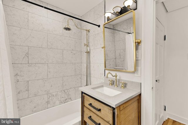 110 E Nelson Ave, Alexandria, VA 22301 - full bathroom featuring vanity and shower / bath combo with shower curtain