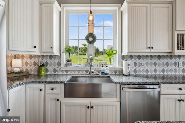211 Hauer Ter, Spring Grove, PA 17362 - kitchen featuring dishwasher, decorative backsplash, and white cabinets