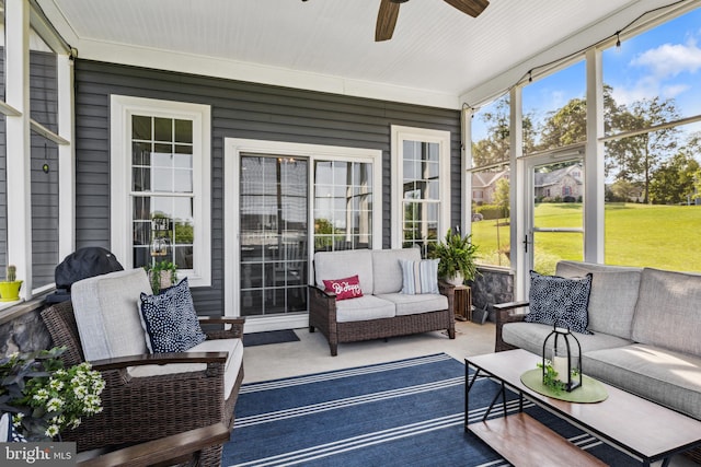 211 Hauer Ter, Spring Grove, PA 17362 - sunroom / solarium with an outdoor living space and ceiling fan