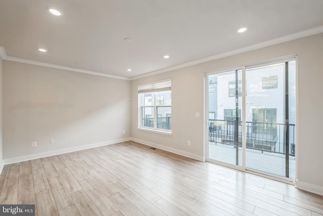4351 Laplata Ave, Baltimore, MD 21211 - empty room featuring crown molding, wood finished floors, and recessed lighting