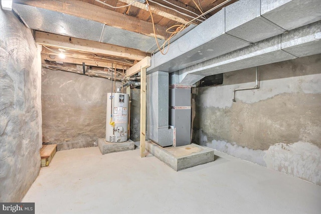324 W Clayton Ave, Clayton, NJ 08312 - unfinished basement featuring gas water heater and heating unit