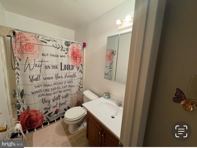 33 Milstone Ct, Sicklerville, NJ 08081 - full bath with vanity, a shower with curtain, and tile patterned flooring