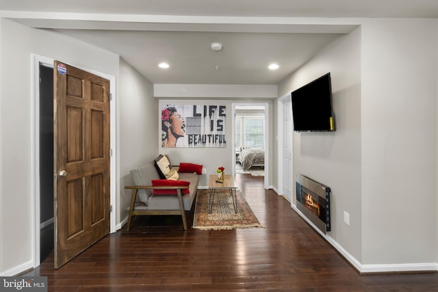 1778 W St SE, Washington, DC 20020 - sitting room featuring wood finished floors, recessed lighting, and a glass covered fireplace