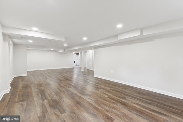 6087 8th Pl N, Arlington, VA 22205 - finished below grade area featuring recessed lighting and dark wood-style flooring