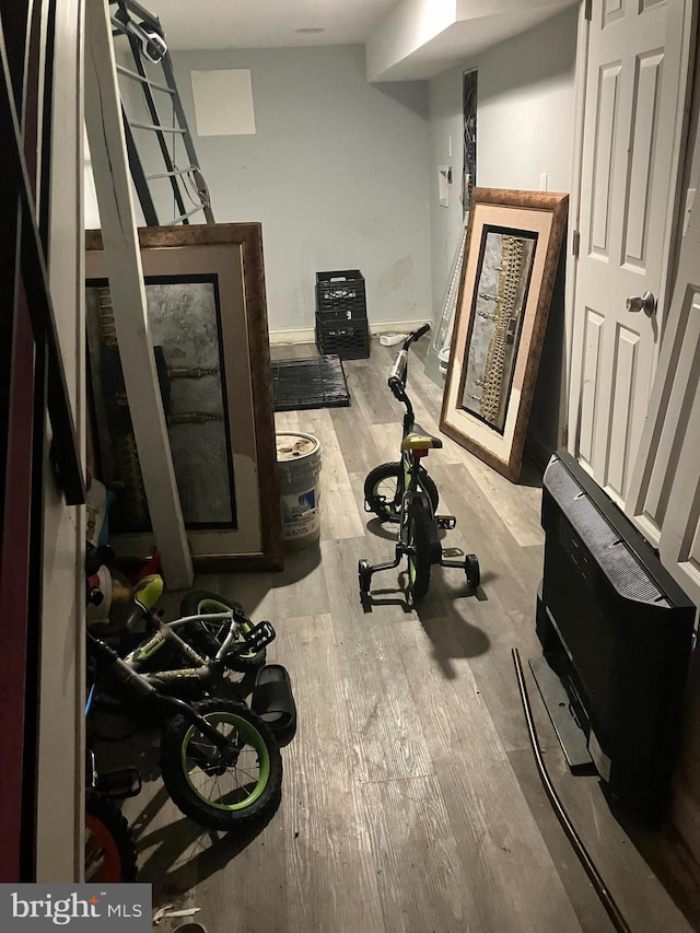 2118 S Shields St, Philadelphia, PA 19142 - workout area with wood finished floors