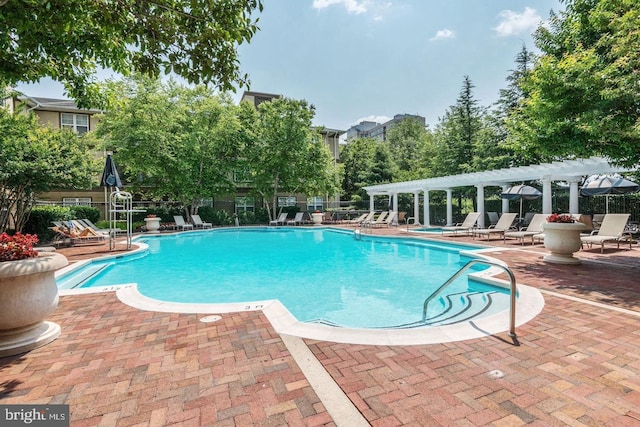 11750 Old Georgetown Unit 2524, Rockville, MD 20852 - community pool with a pergola and a patio area