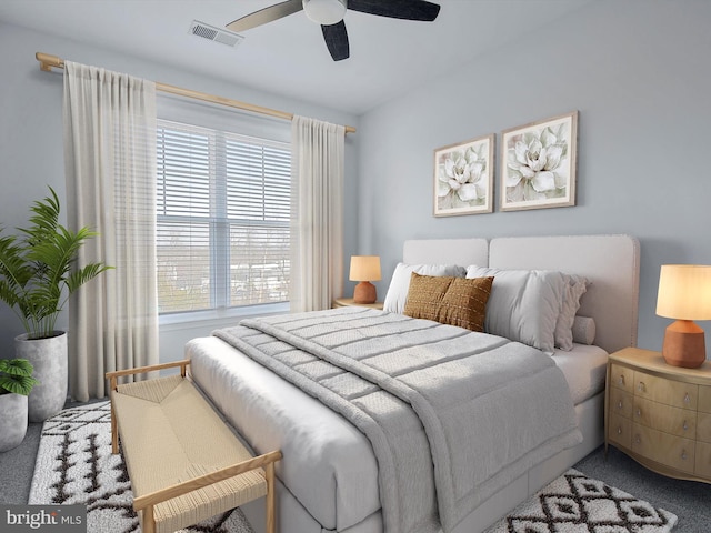 11750 Old Georgetown Unit 2524, Rockville, MD 20852 - bedroom with carpet floors and a ceiling fan