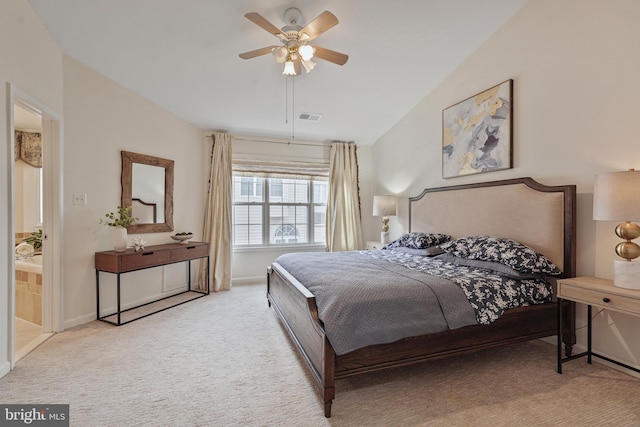 440 Clayton Ln, Alexandria, VA 22304 - carpeted bedroom with a ceiling fan and vaulted ceiling