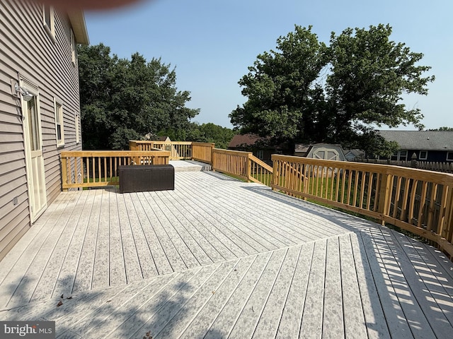 10804 Glade Ct N, New Market, MD 21774 - wooden deck featuring a storage unit