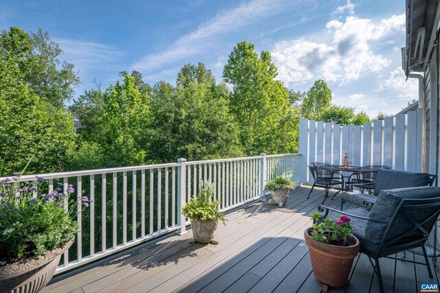 312 Avondale Ln, Crozet, VA 22932 - wooden terrace with outdoor dining space