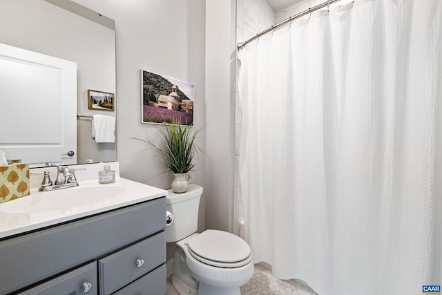 312 Avondale Ln, Crozet, VA 22932 - bathroom featuring vanity, tile patterned flooring, and shower / tub combo with curtain