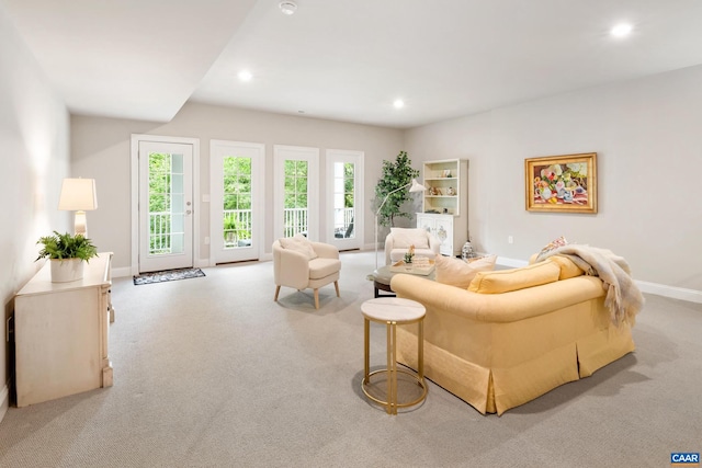 312 Avondale Ln, Crozet, VA 22932 - living room featuring recessed lighting and light carpet