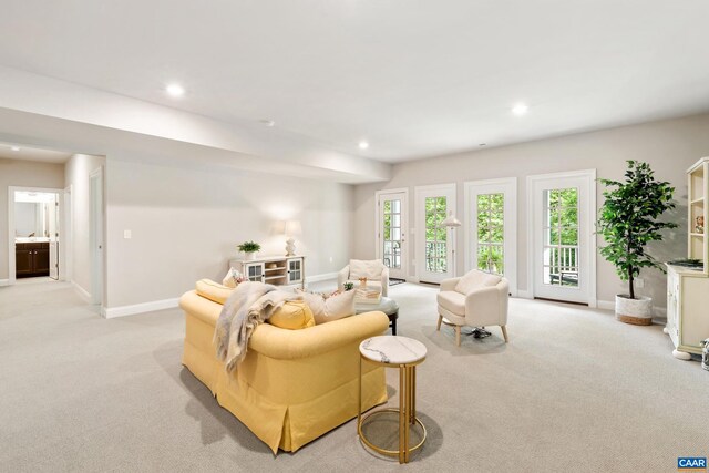 312 Avondale Ln, Crozet, VA 22932 - living room featuring light colored carpet and recessed lighting