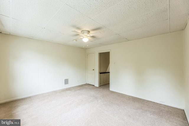 10 W Jefferson St, Media, PA 19063 - empty room featuring carpet floors, ceiling fan, and a paneled ceiling