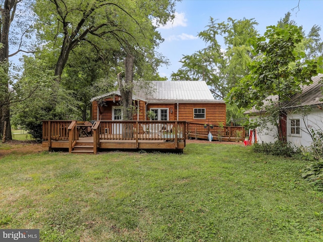 15004 Leetown Rd, Kearneysville, WV 25430 - back of house featuring a lawn and a wooden deck