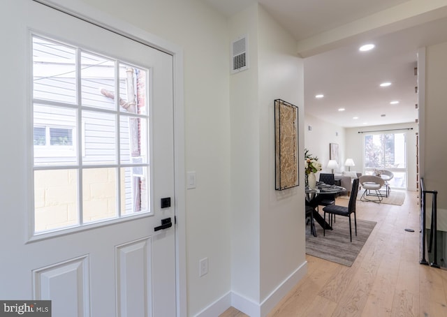 622 Mcclellan St, Philadelphia, PA 19148 - foyer with light wood-style flooring and recessed lighting