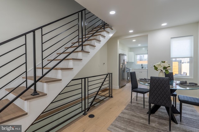 622 Mcclellan St, Philadelphia, PA 19148 - dining space with light wood finished floors and recessed lighting