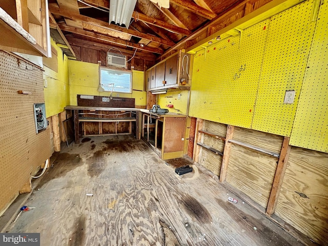 51 Ralph Ln, Manahawkin, NJ 08050 - miscellaneous room with a workshop area and an AC wall unit