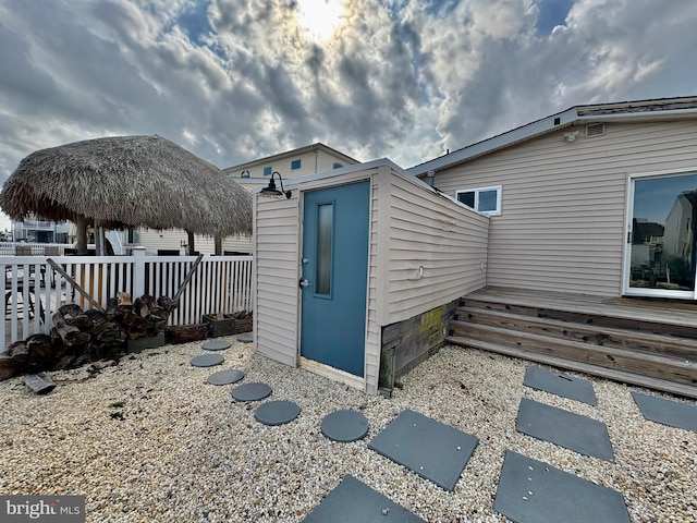 51 Ralph Ln, Manahawkin, NJ 08050 - view of property exterior with a storage shed and a deck