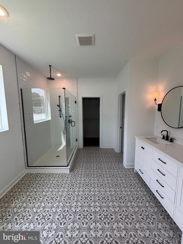 36821 W Old Gate Dr, Georgetown, DE 19947 - bathroom featuring a stall shower and vanity