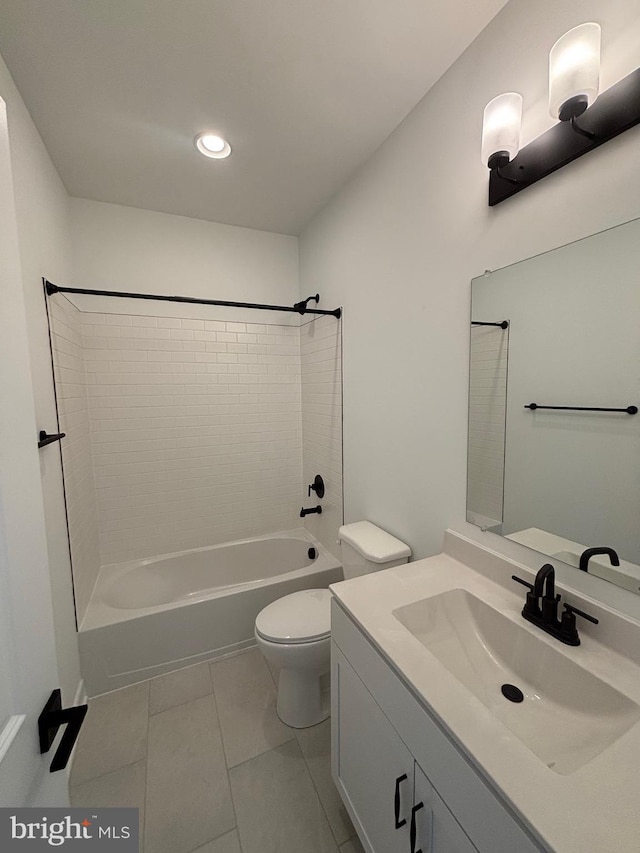 36821 W Old Gate Dr, Georgetown, DE 19947 - full bath with tub / shower combination, vanity, and recessed lighting