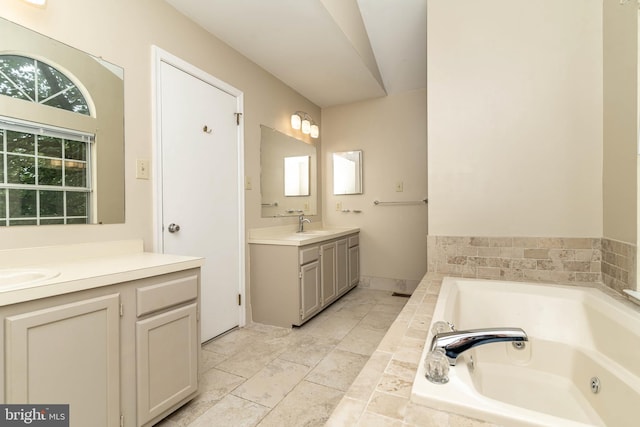 52 Jonquil Way, Sicklerville, NJ 08081 - bathroom with two vanities and a jetted tub