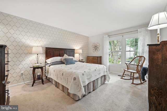 8823 Newport Ct, Springfield, VA 22153 - bedroom featuring light carpet and an accent wall