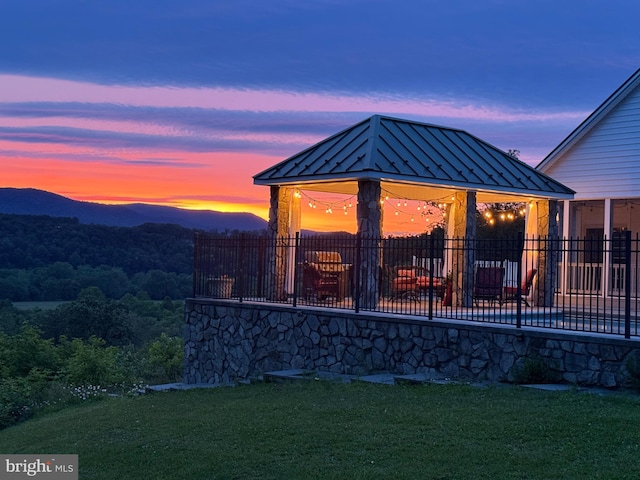 400 Deer Run Cir, Front Royal, VA 22630 - back of house featuring a gazebo, a standing seam roof, a metal roof, and a yard