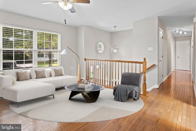 6104 9th St, Chesapeake Beach, MD 20732 - living room featuring wood-type flooring and ceiling fan