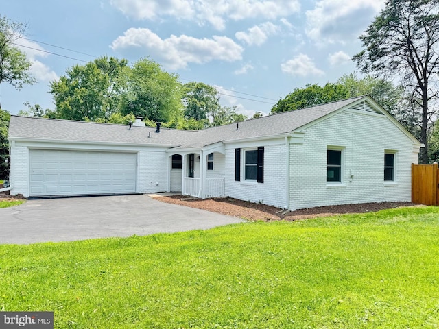 5933 Westridge Ct, Alexandria, VA 22310 - single story home featuring brick siding, asphalt driveway, an attached garage, and a shingled roof