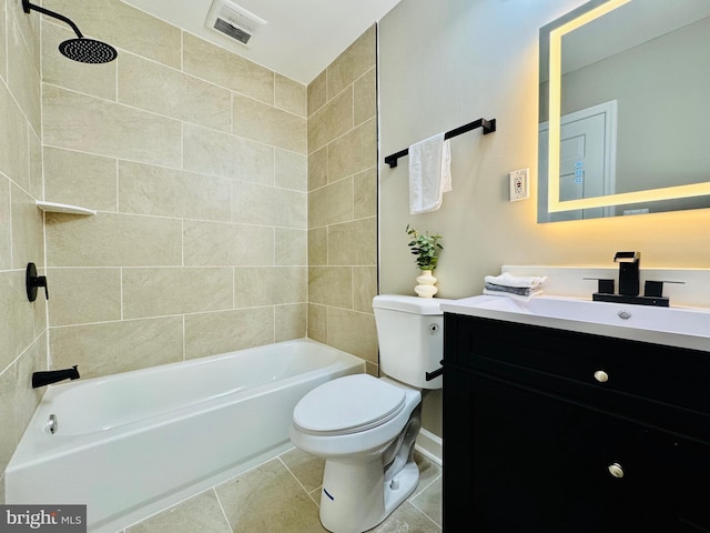 5933 Westridge Ct, Alexandria, VA 22310 - bathroom featuring vanity, washtub / shower combination, and tile patterned flooring