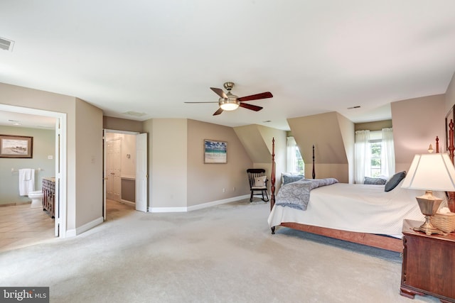 872 The Old Station Ct, Woodbine, MD 21797 - bedroom featuring light carpet, ensuite bathroom, and a ceiling fan