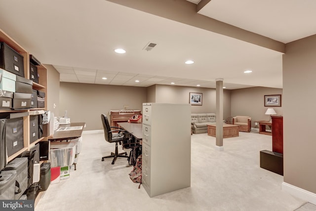 872 The Old Station Ct, Woodbine, MD 21797 - carpeted office space with baseboards and recessed lighting
