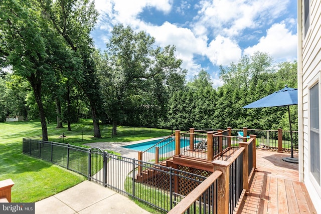 872 The Old Station Ct, Woodbine, MD 21797 - view of swimming pool featuring a deck and view of scattered trees