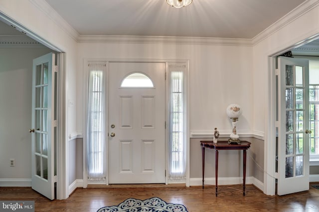 872 The Old Station Ct, Woodbine, MD 21797 - foyer entrance with wood finished floors and ornamental molding