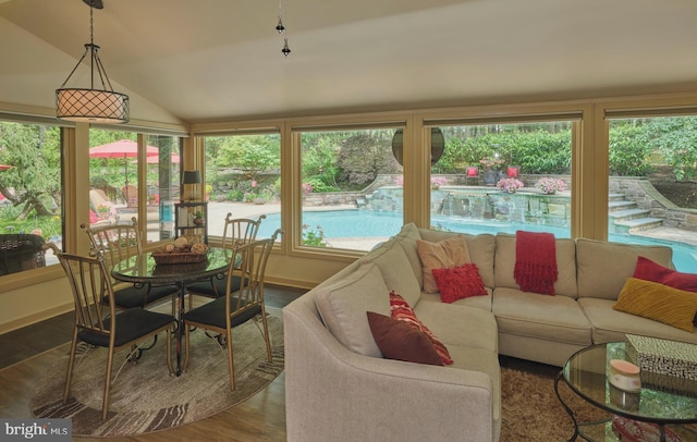 7028 Ely Rd, New Hope, PA 18938 - sunroom featuring vaulted ceiling