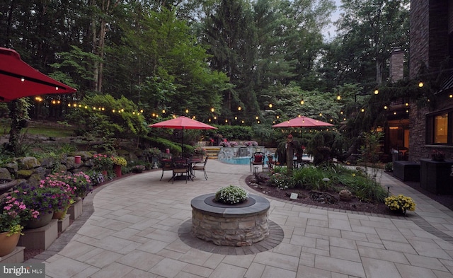 7028 Ely Rd, New Hope, PA 18938 - view of patio / terrace featuring an outdoor pool and an outdoor fire pit