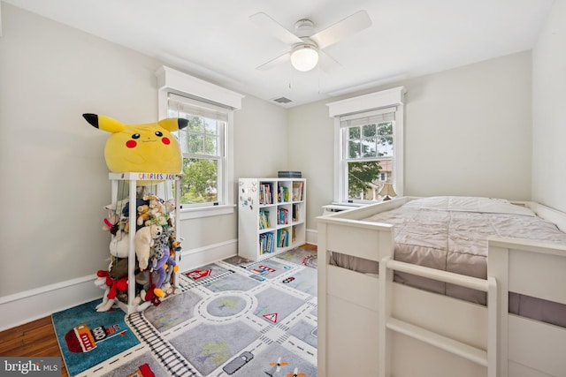 257 Merion Ave, Haddonfield, NJ 08033 - bedroom with wood finished floors and a ceiling fan