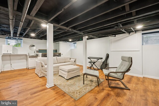 257 Merion Ave, Haddonfield, NJ 08033 - below grade area featuring light wood-type flooring and baseboards