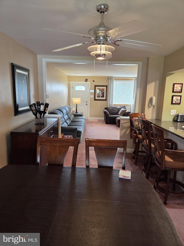 6132 Charles St, Philadelphia, PA 19135 - dining room with ceiling fan and carpet
